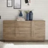 Madia 181x90 moderna per zona giorno con tre cassetti e anta singola rovere ML26
