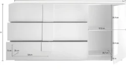 Madia 181x90 moderna per zona giorno con tre cassetti e anta singola rovere ML26