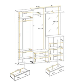 Mobile appendiabiti per ingresso quercia sonoma IP19