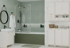 Mobile bagno moderno 60x74 cm a 2 ante con ripiano interno cashmere MBT6