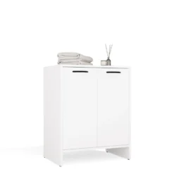Mobile bagno moderno 60x74 cm a 2 ante con ripiano interno bianco opaco MBT6