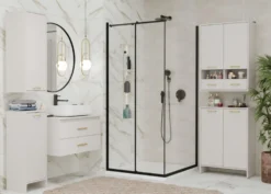 Mobile bagno salvaspazio 66x90 cm a 2 ante con portabiancheria cashmere MBT5