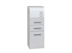 Mobile bagno salvaspazio 30x85 cm con 2 ante bianco lucido MBT1