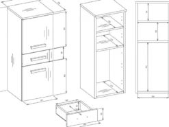 Mobile bagno salvaspazio 30x85 cm con 2 ante bianco lucido MBT1