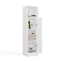 Mobile bagno salvaspazio 25,5x102 cm con 2 ante bianco opaco MBT7