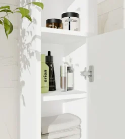 Mobile bagno salvaspazio 25,5x102 cm con 2 ante bianco opaco MBT7