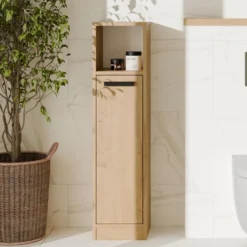 Mobile bagno salvaspazio 25,5x102 cm con 2 ante rovere MBT7