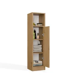 Mobile bagno salvaspazio 25,5x102 cm con 2 ante rovere MBT7