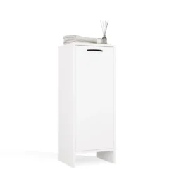 Mobile bagno salvaspazio 35x90 cm con anta e ripiani bianco opaco MBT3