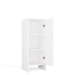 Mobile bagno salvaspazio 35x90 cm con anta e ripiani bianco opaco MBT3