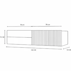 Mobile bagno sospeso 140 cm con anta a ribalta cashmere MLBT3