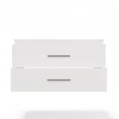 Mobile bagno sospeso 80 cm con 2 cassetti bianco opaco MLBT2