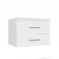 Mobile bagno sospeso 60 cm con 2 cassetti bianco opaco MLBT1