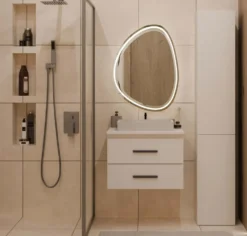 Mobile bagno sospeso 60 cm con 2 cassetti cashmere MLBT1