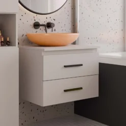 Mobile bagno sospeso 60 cm con 2 cassetti cashmere MLBT1