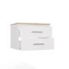 Mobile bagno sospeso 60 cm con 2 cassetti bianco e rovere MLBT1