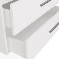 Mobile bagno sospeso 60 cm con 2 cassetti bianco e rovere MLBT1