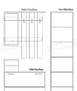 Mobile con specchio e appendiabiti IG8