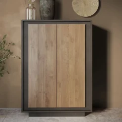 Mobile contenitore a 2 ante 106x171 cm grafite e rovere scuro MCL17