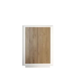 Mobile contenitore a 2 ante 106x171 cm bianco opaco e rovere scuro MCL17