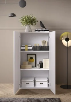 Mobile contenitore basso a 2 ante 63x114 cm bianco lucido MCL13