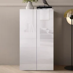Mobile contenitore basso a 2 ante 63x114 cm bianco lucido MCL13