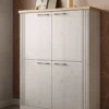 Mobile contenitore con 4 ante 118x160 cm bianco effetto legno e rovere MCL19