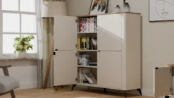 Mobile contenitore multiuso 125x135 cm cashmere e rovere MMT2