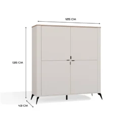Mobile contenitore multiuso 125x135 cm cashmere e rovere MMT2