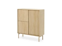 Mobile contenitore per soggiorno con ante push to open in rovere chiaro MCLK9
