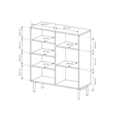 Mobile contenitore per soggiorno con ante push to open in rovere chiaro MCLK9