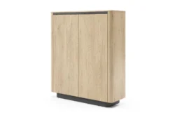 Mobile contenitore per soggiorno 113x133 cm con ante push to open in rovere e nero MCLK10
