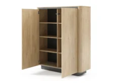 Mobile contenitore per soggiorno 113x133 cm con ante push to open in rovere e nero MCLK10