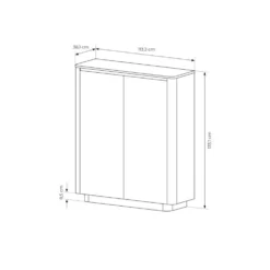 Mobile contenitore per soggiorno 113x133 cm con ante push to open in rovere e nero MCLK10