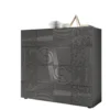 Mobile contenitore 121x111cm a due ante battenti design geometrico grigio serigrafato MCL11