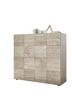 Mobile contenitore 121x111cm a due ante battenti design geometrico rovere serigrafato MCL11