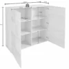 Mobile contenitore 121x111cm a due ante battenti design geometrico bianco serigrafato MCL11