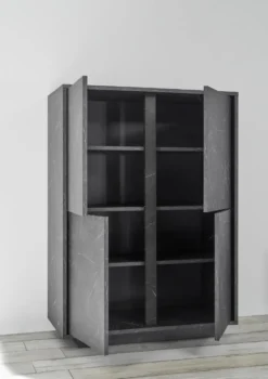 Mobile contenitore 92x145cm alto con quattro ante marmorizzate marmo nero MCL8