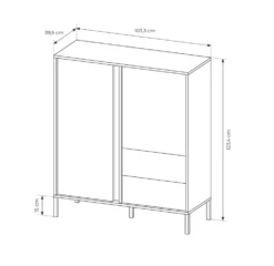 Mobile contenitore 103x123cm con luce LED beige MCLK1