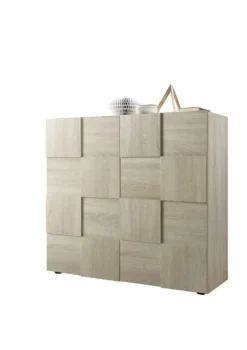 Mobile contenitore 121x111cm da salotto con due ante design geometrico rovere MCL3