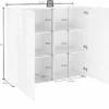 Mobile contenitore 121x111cm da salotto con due ante design geometrico grigio lucido MCL3