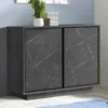 Mobile contenitore 90x79cm piccolo con due ante marmorizzate in marmo scuro MCL7
