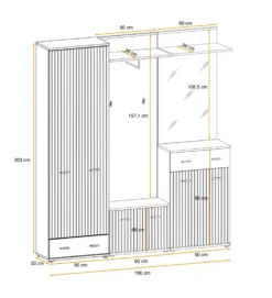 Mobile da ingresso armadio spazioso 180x203 IP23