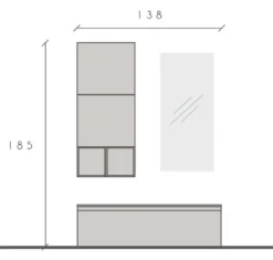 Mobile da ingresso moderno 138x185 cm beige e piombo IL13