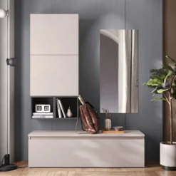 Mobile da ingresso moderno 138x185 cm beige e piombo IL13