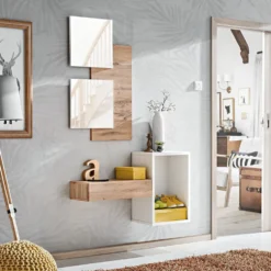 Mobile da ingresso sospeso rovere e bianco IP1