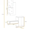 Mobile da ingresso 100x170cm sospeso design moderno rovere e nero IP1