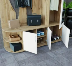 Mobile d'ingresso guardaroba rovere/bianco II4037