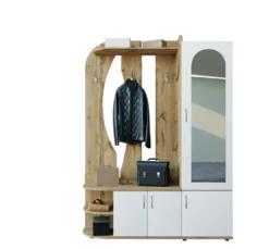Mobile d'ingresso guardaroba rovere/bianco II4037