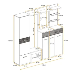 Mobile d'ingresso moderno bianco e quercia IP15